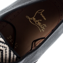 Christian Louboutin Black Leather And Canvas Lace Up Oxford Size 44