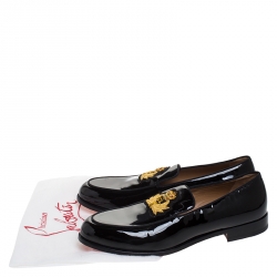 Pre Owned حذاء لوفرز كريستيان لوبوتان لابيروزا جلد لامع أسود مقاس 45