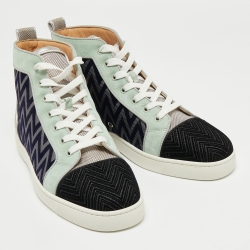 Christian Louboutin Multicolor Suede Louis Orlato High Top Sneakers Size 44 
