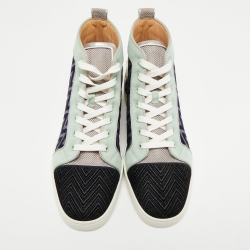 Christian Louboutin Multicolor Suede Louis Orlato High Top Sneakers Size 44 