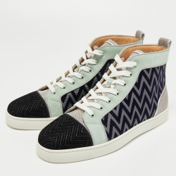 Christian Louboutin Multicolor Suede Louis Orlato High Top Sneakers Size 44 
