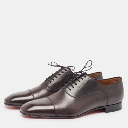 Pre Owned Christian Louboutin Black Leather Greggo Oxfords Size 44