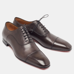 Pre Owned Christian Louboutin Black Leather Greggo Oxfords Size 44