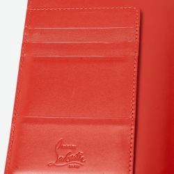 Pre Owned Christian Louboutin Black Leather Empire Spikes Passport Holder