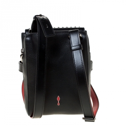 مملوكة مسبقًا حقيبة كروس كريستيان لوبوتان بينيش ريبورتر مرصعة جلد أسود