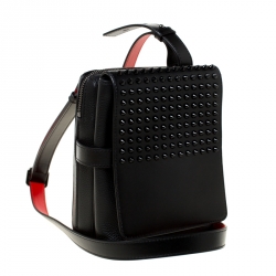 مملوكة مسبقًا حقيبة كروس كريستيان لوبوتان بينيش ريبورتر مرصعة جلد أسود