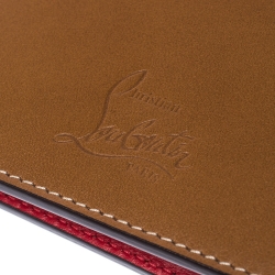 Christian Louboutin Tan Leather Clipsos Studded Bi Fold Wallet