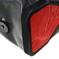 Pre Owned Christian Louboutin Grey Nubuck and Leather Bagdamon Duffle Bag