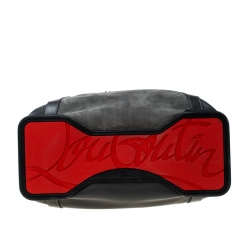 Pre Owned Christian Louboutin Grey Nubuck and Leather Bagdamon Duffle Bag