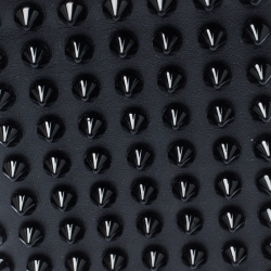 Pre Owned Christian Louboutin Black Leather Clipsos Studded Bifold Wallet