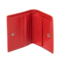 Christian Louboutin Neon Orange Leather Clipsos Studded Bifold Wallet