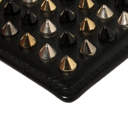 Christian Louboutin Black Leather Studded Kios Card Holder