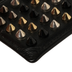 Christian Louboutin Black Leather Studded Kios Card Holder