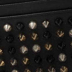 Christian Louboutin Black Leather Studded Kios Card Holder