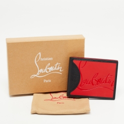 Christian Louboutin Black/Red Leather and Rubber Coolcard Sneakers Wallet