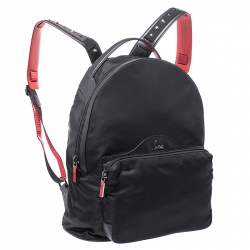 Pre Owned Christian Louboutin Black Nylon Backloubi Backpack