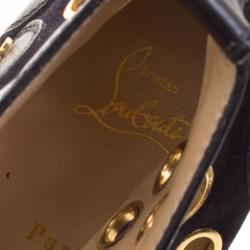 Christian Louboutin Two Tone Suede And Leather Bubble Spikes High Top Sneakers Size 43