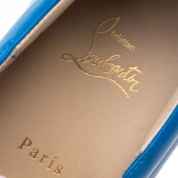 Pre Owned حذاء رياضي كريستيان لوبوتان نازابونتا سكيت جلد أزرق مدبب وطباعة لوبي  مقاس 42