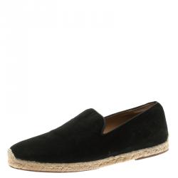 Christian Louboutin Black Suede Alentoro Espadrille Size 42