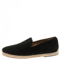 Christian Louboutin Black Suede Alentoro Espadrille Size 42