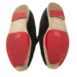 Christian Louboutin Black Suede Alentoro Espadrille Size 42
