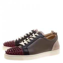 Pre Owned حذاء رياضي كريستيان لوبوتان لوي جونيور سبايكز جلد فيرجن ماستيك متعدد الألوان مقاس 47