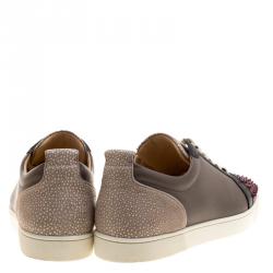 Pre Owned حذاء رياضي كريستيان لوبوتان لوي جونيور سبايكز جلد فيرجن ماستيك متعدد الألوان مقاس 47