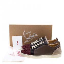 Pre Owned حذاء رياضي كريستيان لوبوتان لوي جونيور سبايكز جلد فيرجن ماستيك متعدد الألوان مقاس 47