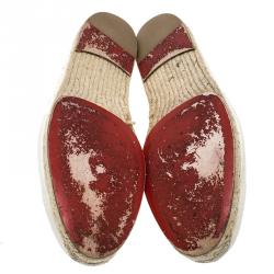 Christian Louboutin Beige Canvas Papi Hugo Espadrilles Size 45