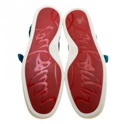 Christian Louboutin Blue Suede High Top Sneakers Size 45