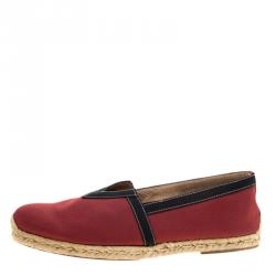 Pre Owned Christian Louboutin Red Canvas Eos Espadrilles Size 46