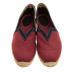 Pre Owned Christian Louboutin Red Canvas Eos Espadrilles Size 46