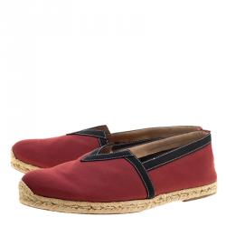 Pre Owned Christian Louboutin Red Canvas Eos Espadrilles Size 46