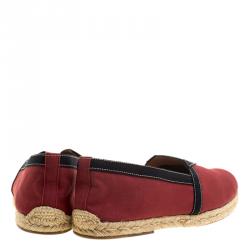 Pre Owned Christian Louboutin Red Canvas Eos Espadrilles Size 46