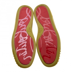 Pre Owned Christian Louboutin Green Suede Lou Spikes High Top Sneakers Size 42