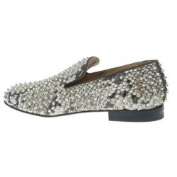 Pre Owned Christian Louboutin Python Rollerboy Spikes Loafers Size 45