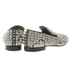 Pre Owned Christian Louboutin Python Rollerboy Spikes Loafers Size 45