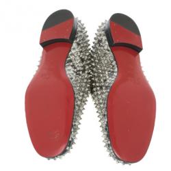 Pre Owned Christian Louboutin Python Rollerboy Spikes Loafers Size 45