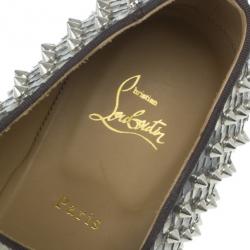 Pre Owned Christian Louboutin Python Rollerboy Spikes Loafers Size 45