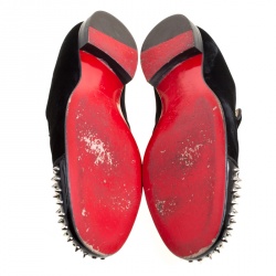 Pre Owned حذاء سليبرز كريستيان لوبوتان سموكينغ سبايكد هارفانانا قطيفة أس ود مقاس 45