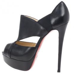 مملوكة مسبقًا Christian Louboutin Black Leather Pitou Ankle Booties Size 38