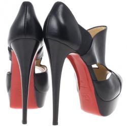 مملوكة مسبقًا Christian Louboutin Black Leather Pitou Ankle Booties Size 38