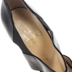 مملوكة مسبقًا Christian Louboutin Black Leather Pitou Ankle Booties Size 38