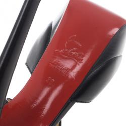 مملوكة مسبقًا Christian Louboutin Black Leather Pitou Ankle Booties Size 38