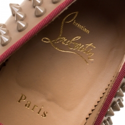 Christian Louboutin Brown Leather Rollerboy Spike Loafers Size 42