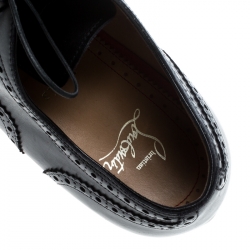 Pre Owned حذاء أكسفورد كريستيان لوبوتان اديوكيشن جلد بروغي أسود مقاس 40