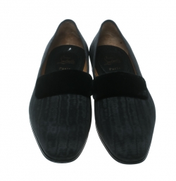 Christian Louboutin Black Fabric Vittorio Venetian Loafers Size 43