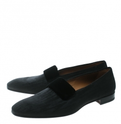 Christian Louboutin Black Fabric Vittorio Venetian Loafers Size 43