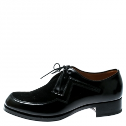 Christian Louboutin Black Leather And Suede Popcontrol Lace Up Oxfords Size 42