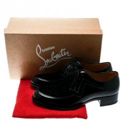 Christian Louboutin Black Leather And Suede Popcontrol Lace Up Oxfords Size 42